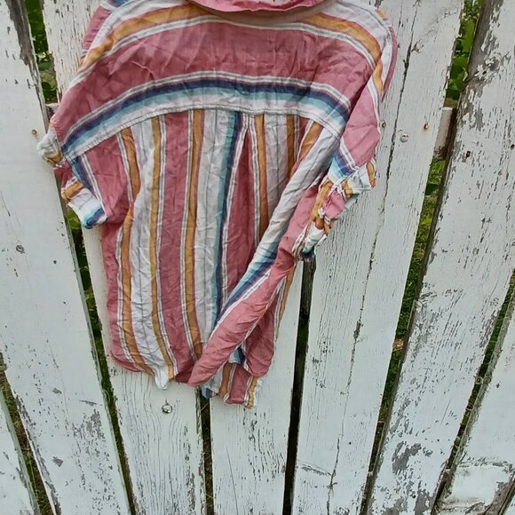 American Eagle striped summer button-up top - Picture 6 of 7